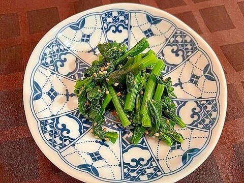 菜の花とわかめの辛子和え